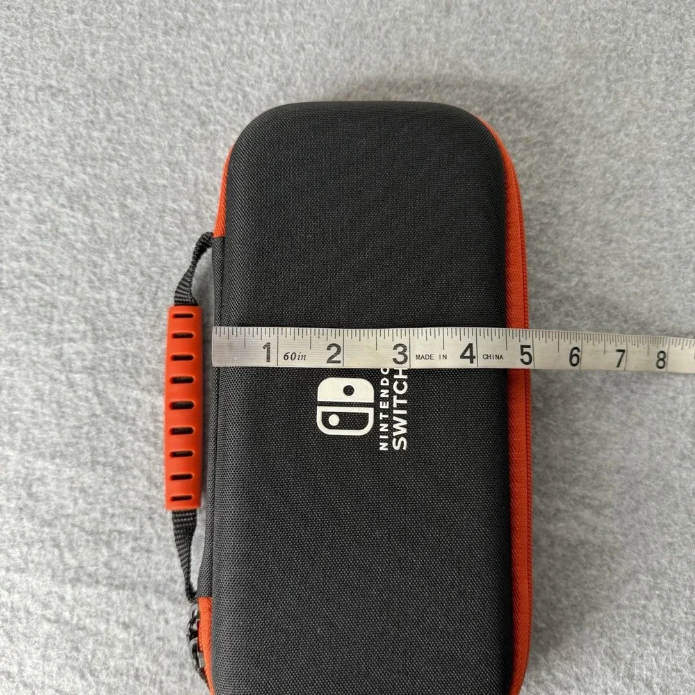 Nintendo Switch Black Case Red Zipper Pockets Game Case‎ Only